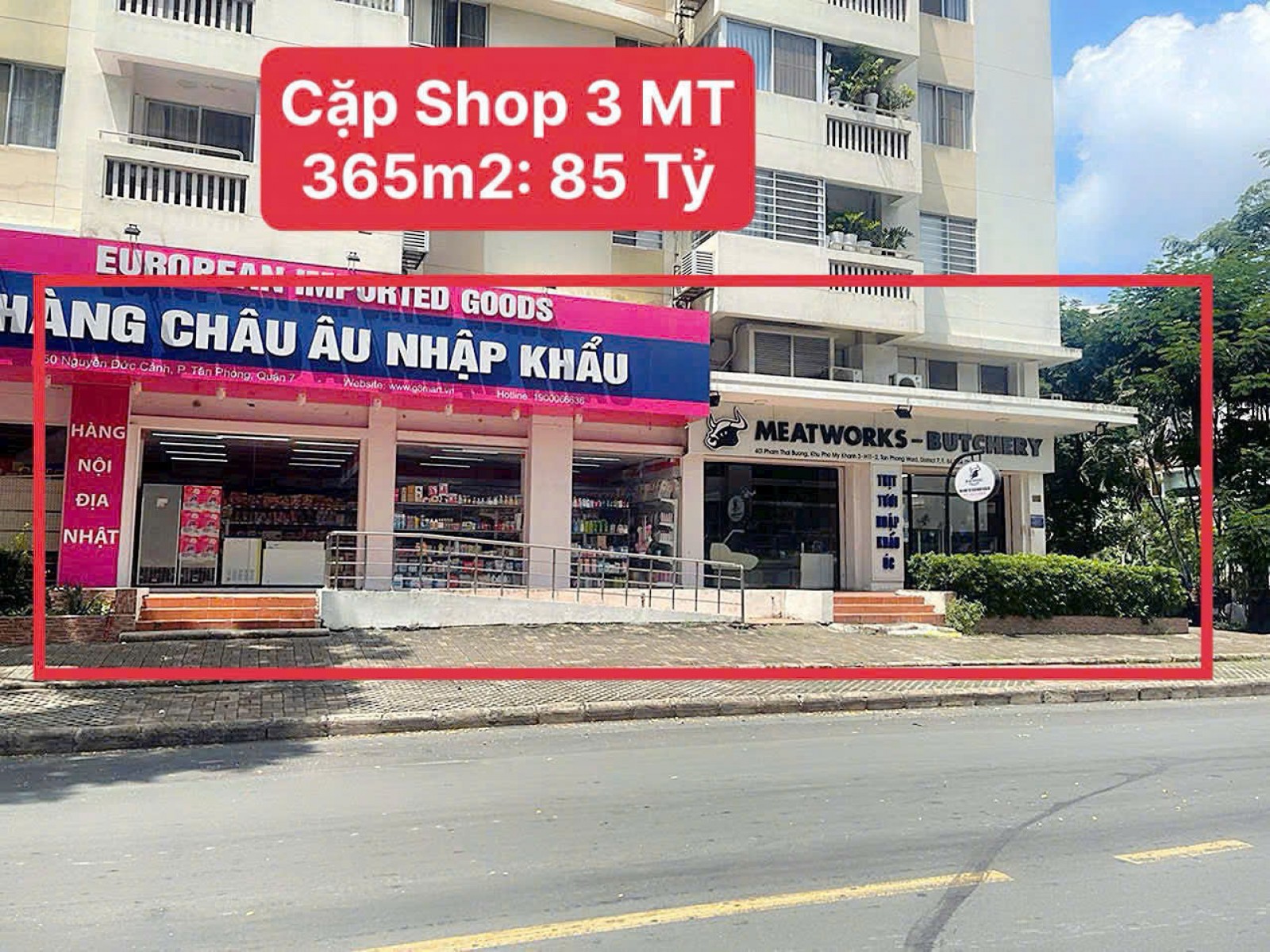 Bán cặp shop kinh doanh 3 mặt tiền đường Nguyễn Đức Cảnh, Phú mỹ hưng - 13558
